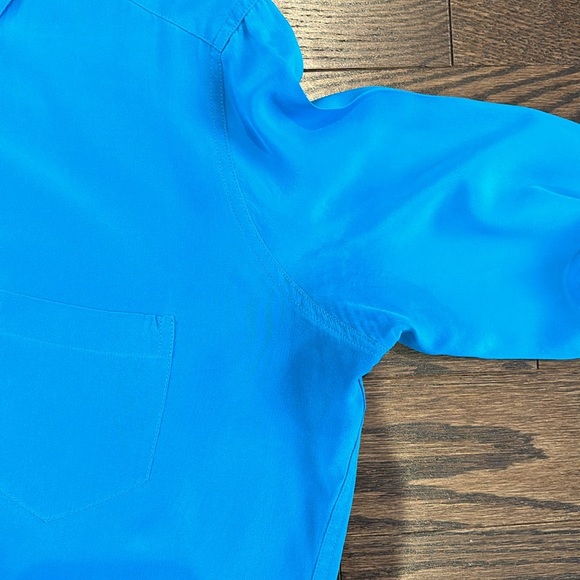 Equipment turquoise silk blouse - Picture 8 of 9